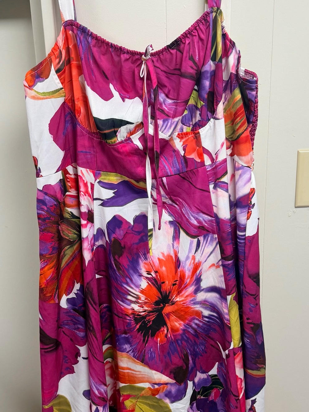 SHEIN Floral Maxi Dress in Fuchsia, Purple, Orange & White